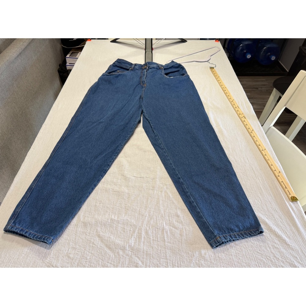Vintage Together Teddy Bear Embroidered Mom Jeans Blue Denim Women 16 95-4803